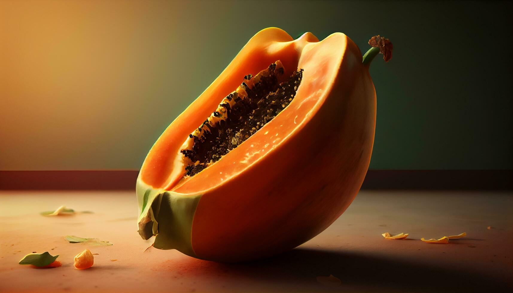 vicino su fresco e tropicale papaia frutta salutare cibo ,generativo ai foto