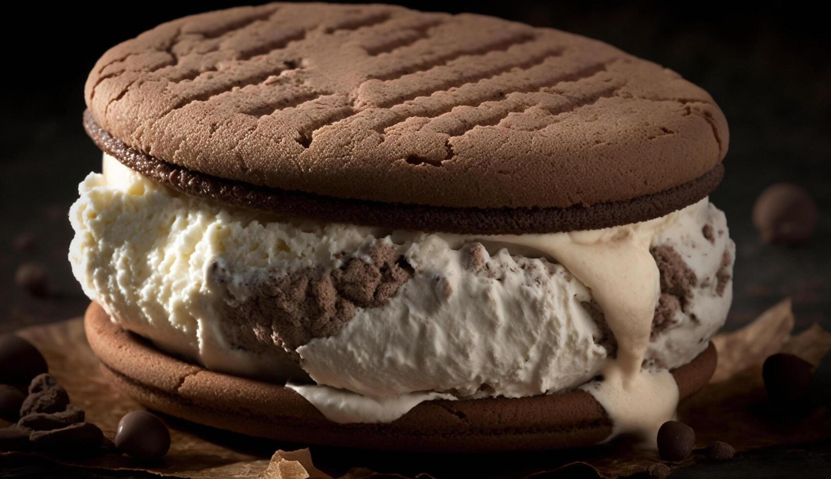 buongustaio cioccolato patata fritta biscotto indulgenza su rustico tavolo ,generativo ai foto