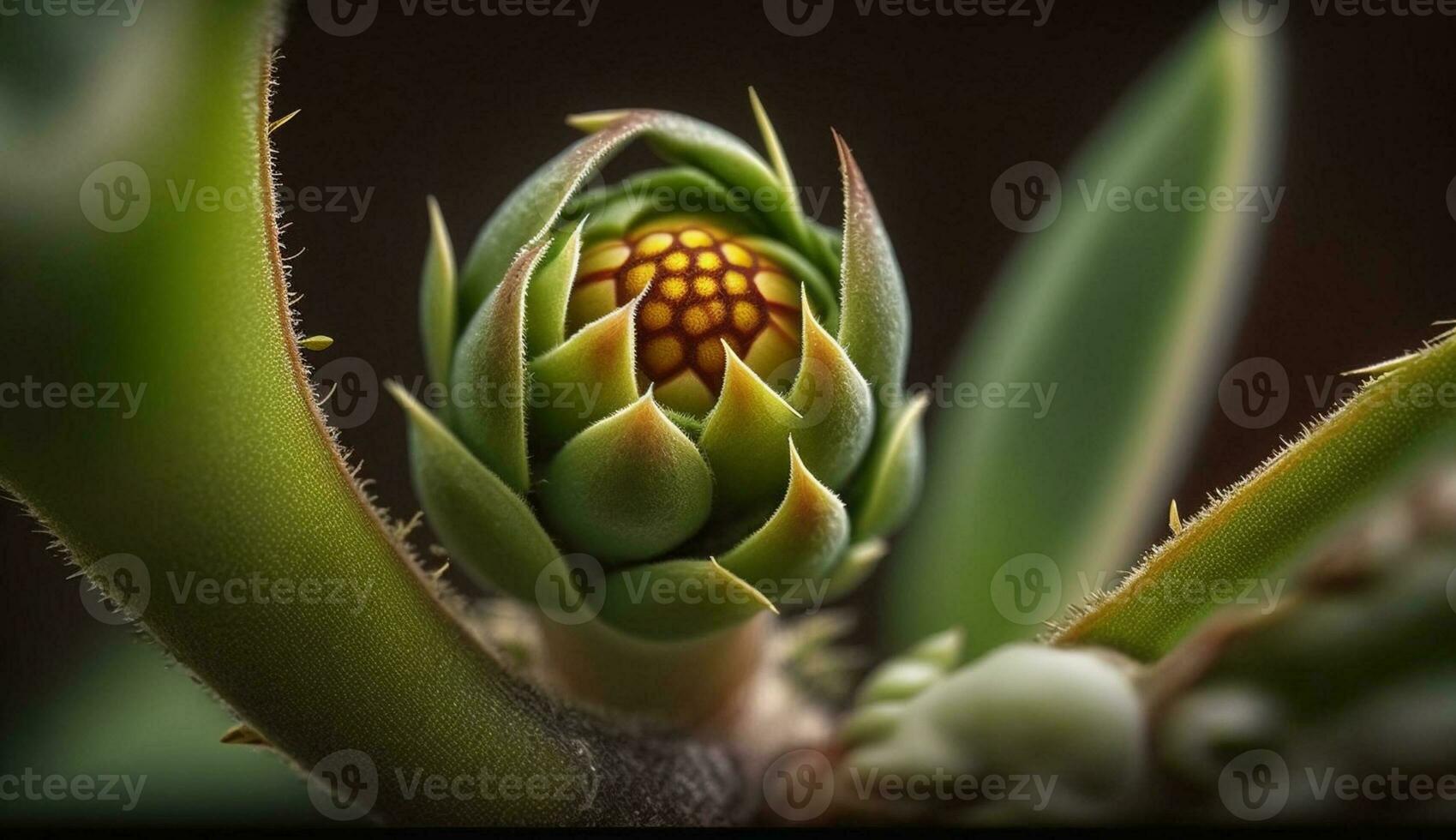 natura bellezza nel un' verde pianta crescita generato di ai foto