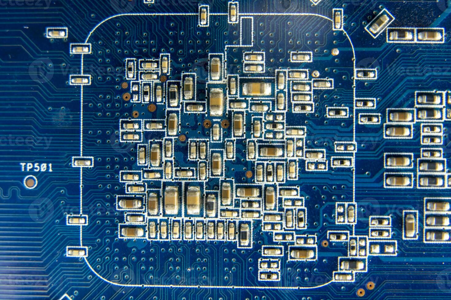 resistenze su il blu stampato circuito tavola. pcb foto