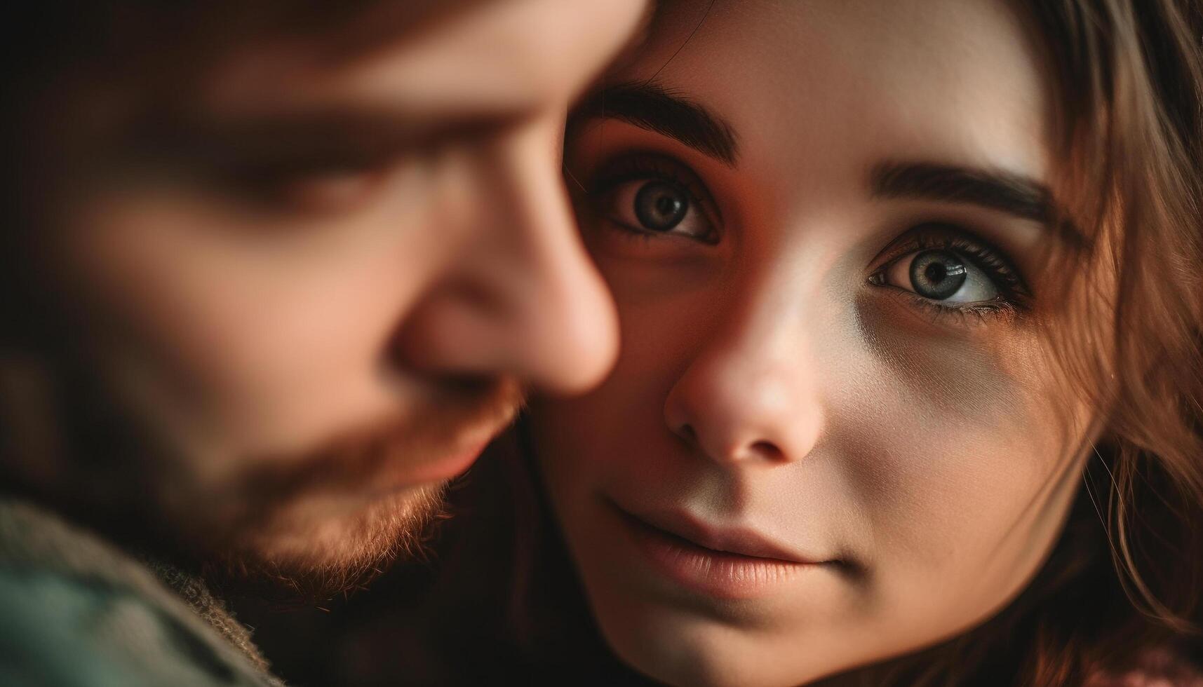 un' contento famiglia abbraccia all'aperto, sorridente con amore e gioia generato di ai foto