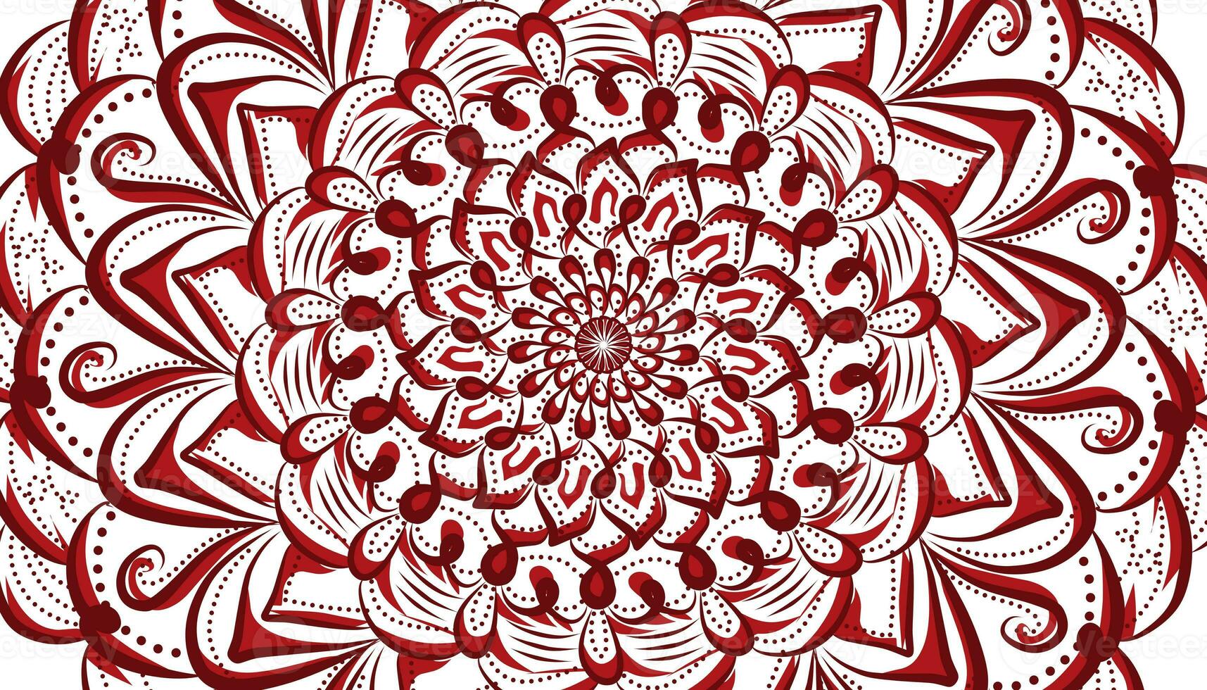 illustrazione di un' rosso e ombreggiato mandala motivo sfondo foto