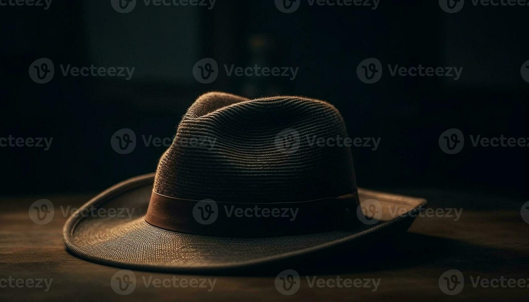 cowboy cappello e fedora su di legno tavolo generato di ai foto