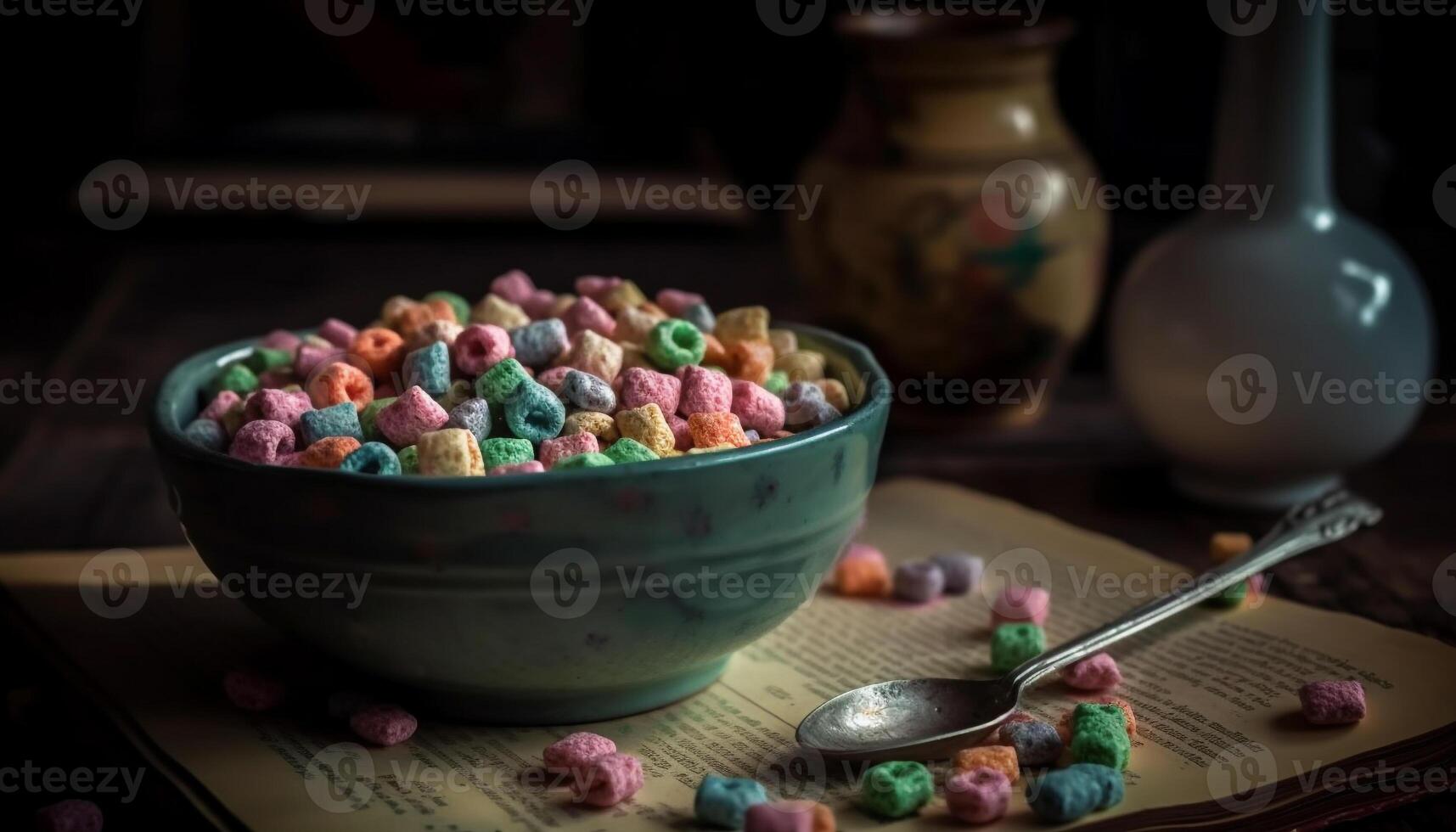 un' dolce preparativi di buongustaio caramella indulgenza generato di ai foto