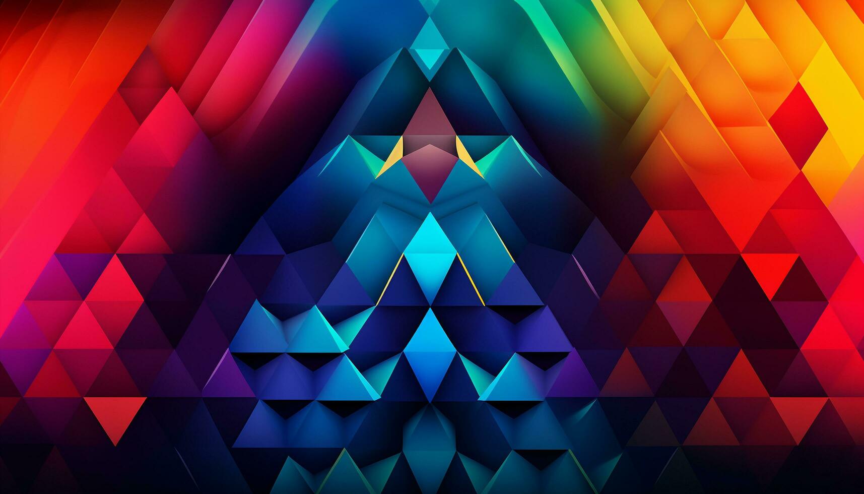 geometrico forme maglia nel arcobaleno spettro modello generato di ai foto