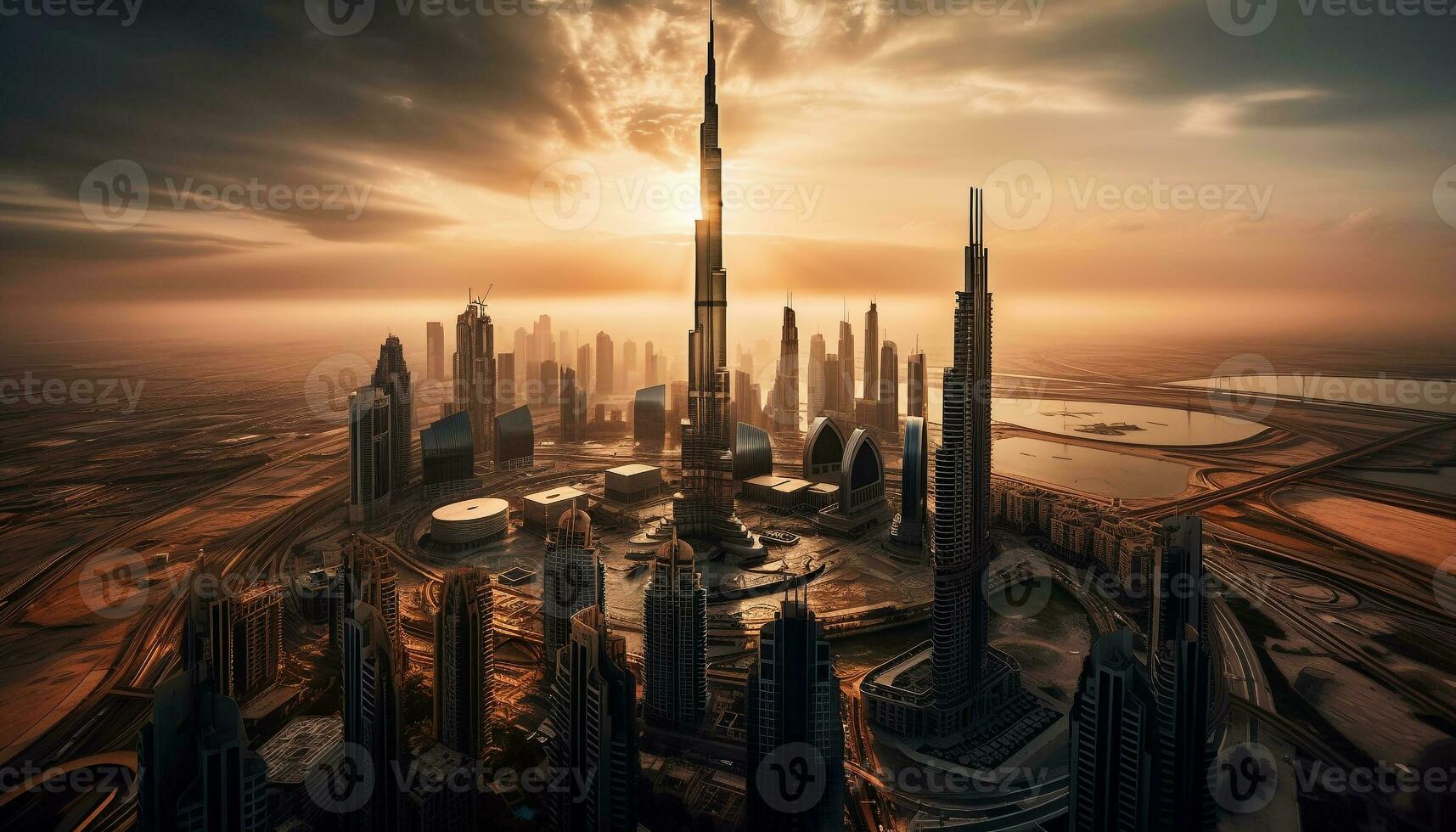 alto edifici linea il città moderno orizzonte generato di ai foto