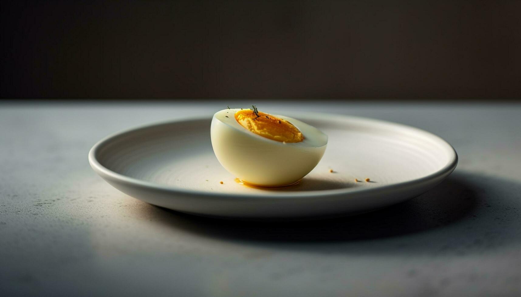 biologico bollito uovo su vasellame piatto per pranzo generato di ai foto