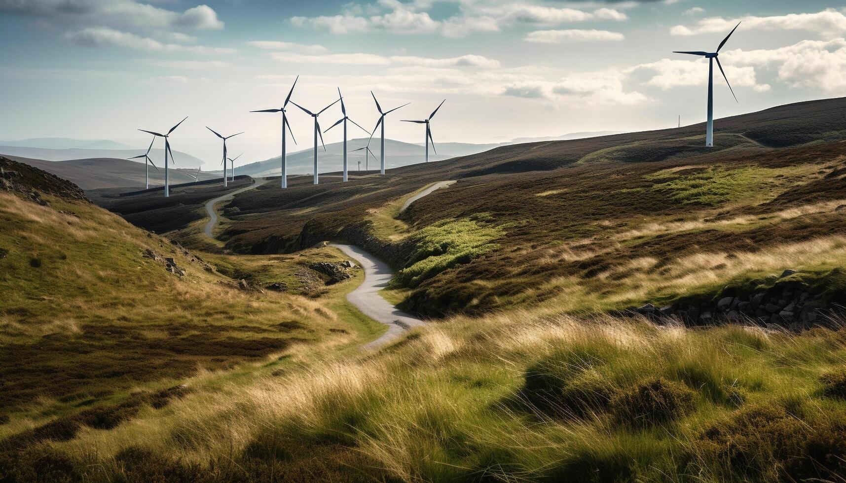 vento turbine Filatura, generando rinnovabile energia scelta generato di ai foto