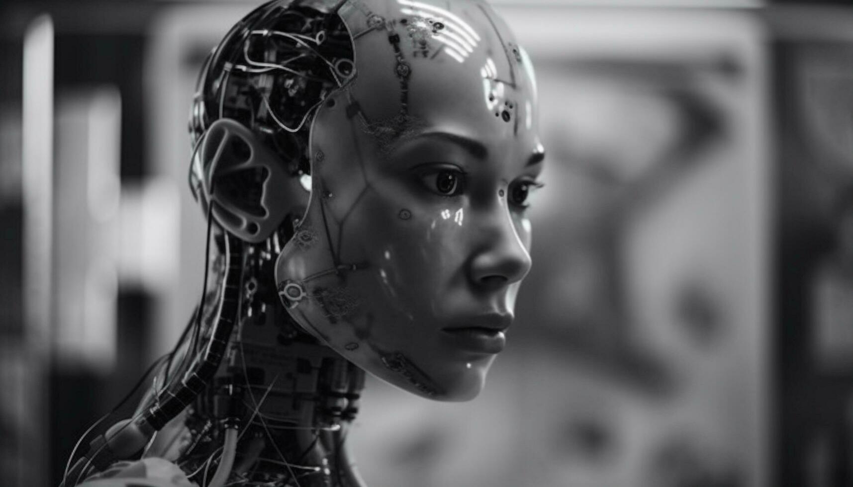 robotica cyborg donna torso, artistico futuristico capolavoro generato di ai foto
