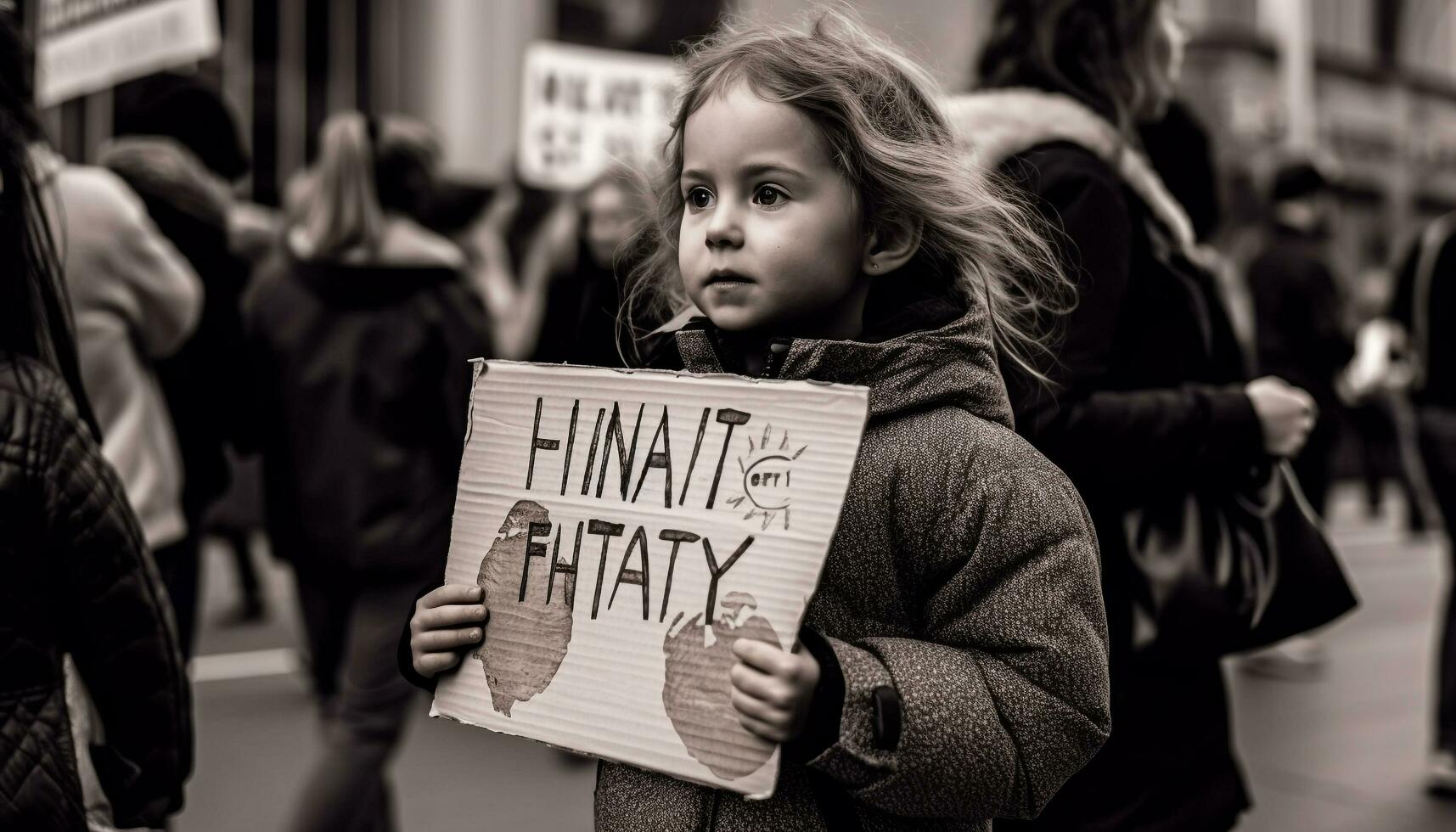 bambini protestare senzatetto, chiede per sociale Servizi generato di ai foto