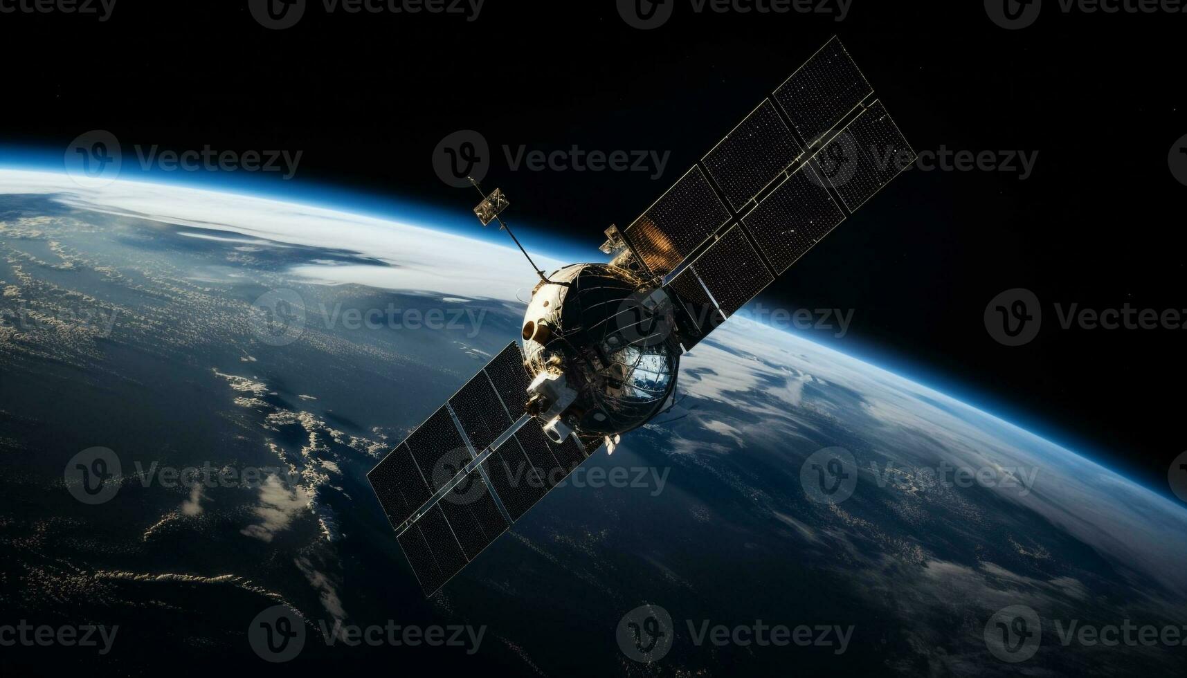navicella spaziale orbite pianeta tecnologico meraviglia stupisce scienziati generato di ai foto