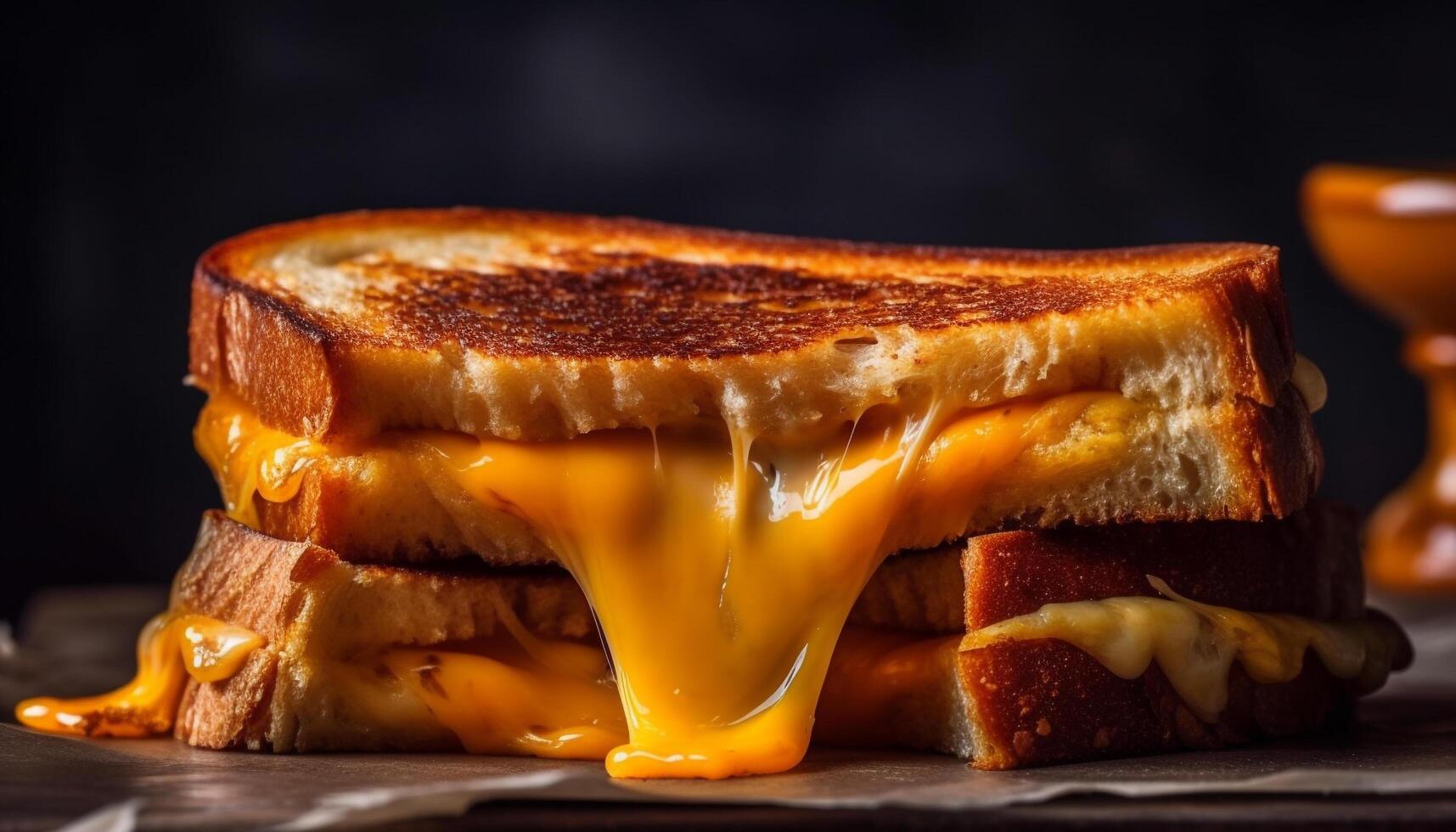 grigliato Sandwich, perfettamente tostato pane per pranzo generato di ai foto