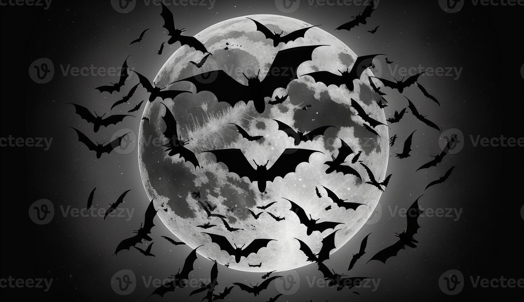 spaventoso notte con il male zucca e pipistrello silhouette generato di ai foto