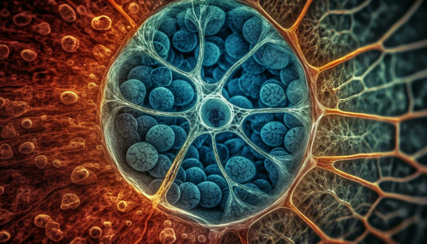 molecolare struttura di cancro cellule a alto ingrandimento generato di ai foto