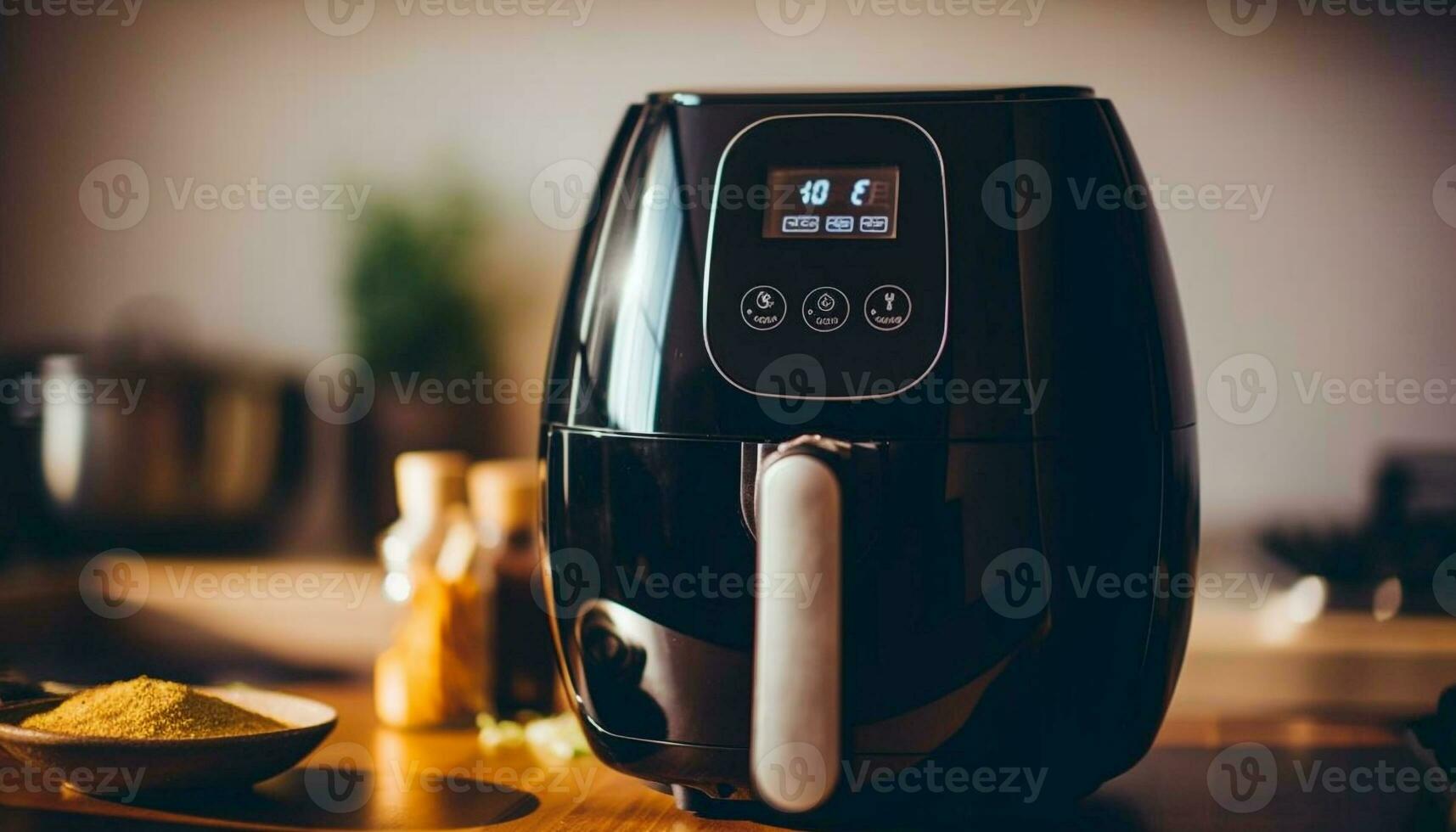 tostapane, caffè creatore, frigo moderno cucina essenziali generato di ai foto