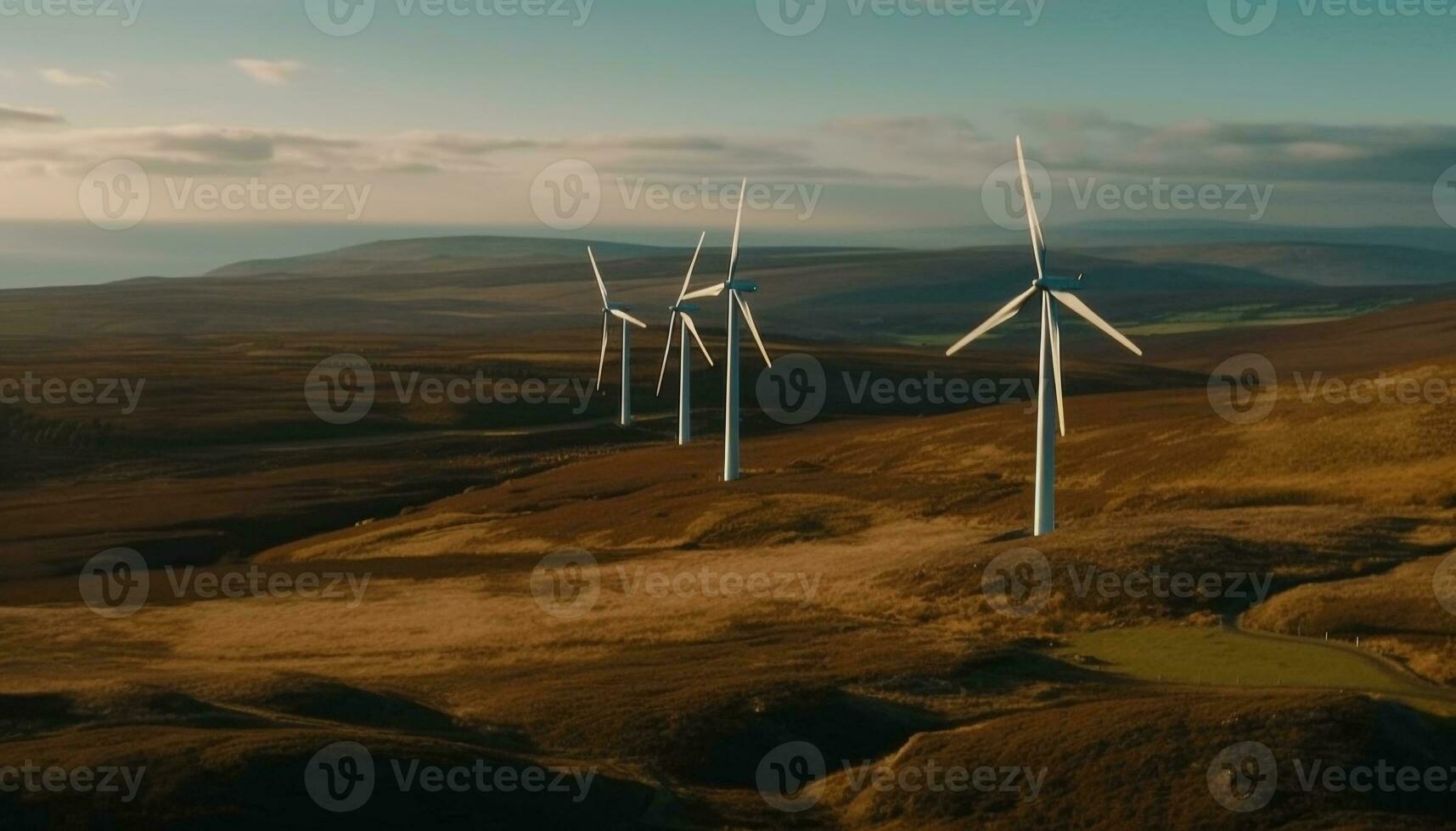Filatura vento turbina lame creare sostenibile energia generato di ai foto