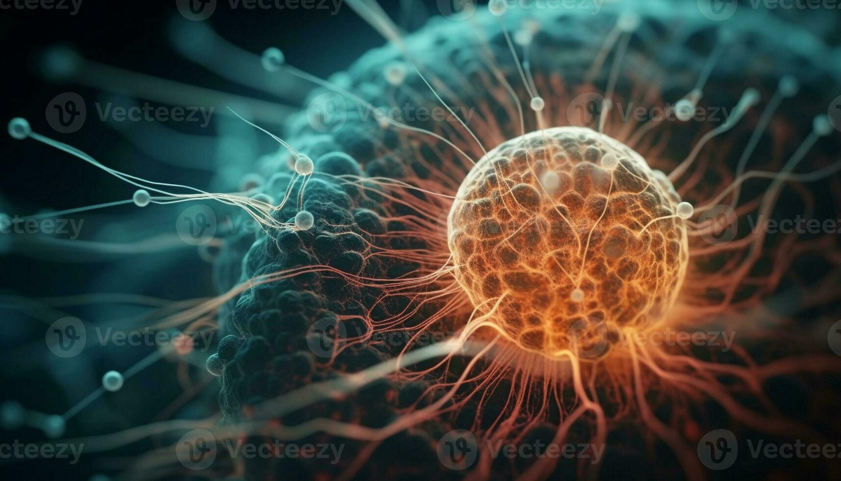alto scala ingrandimento illustra cancro cellule nel circolo ematico generato di ai foto
