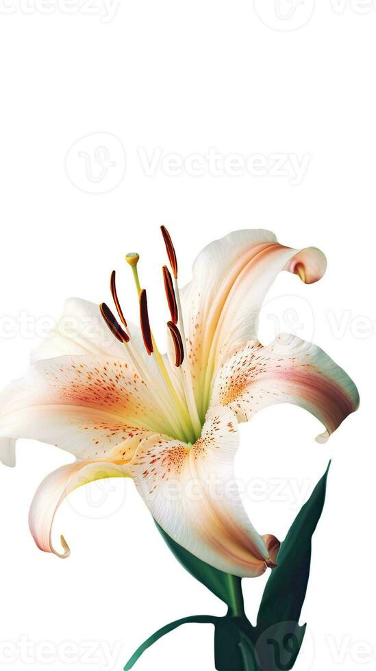 bellissimo Immagine di fiorire giglio fiore su png sfondo. generativo ai. foto