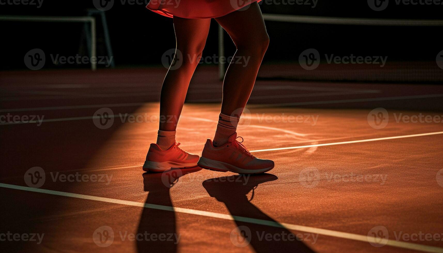 muscolare atleti jogging nel gli sport scarpe a notte generato di ai foto