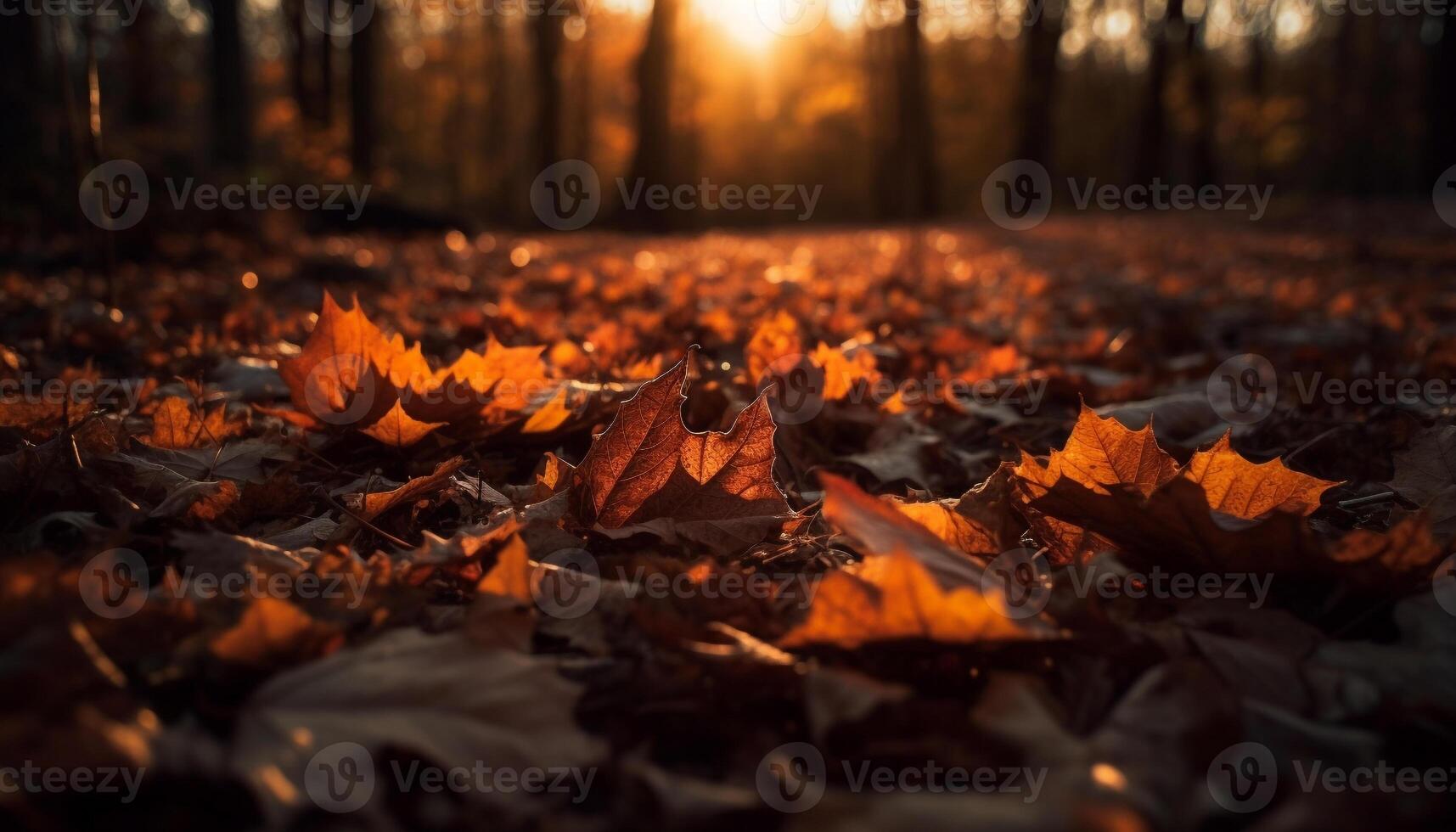 vivace autunno colori illuminare tranquillo foresta paesaggio generato di ai foto