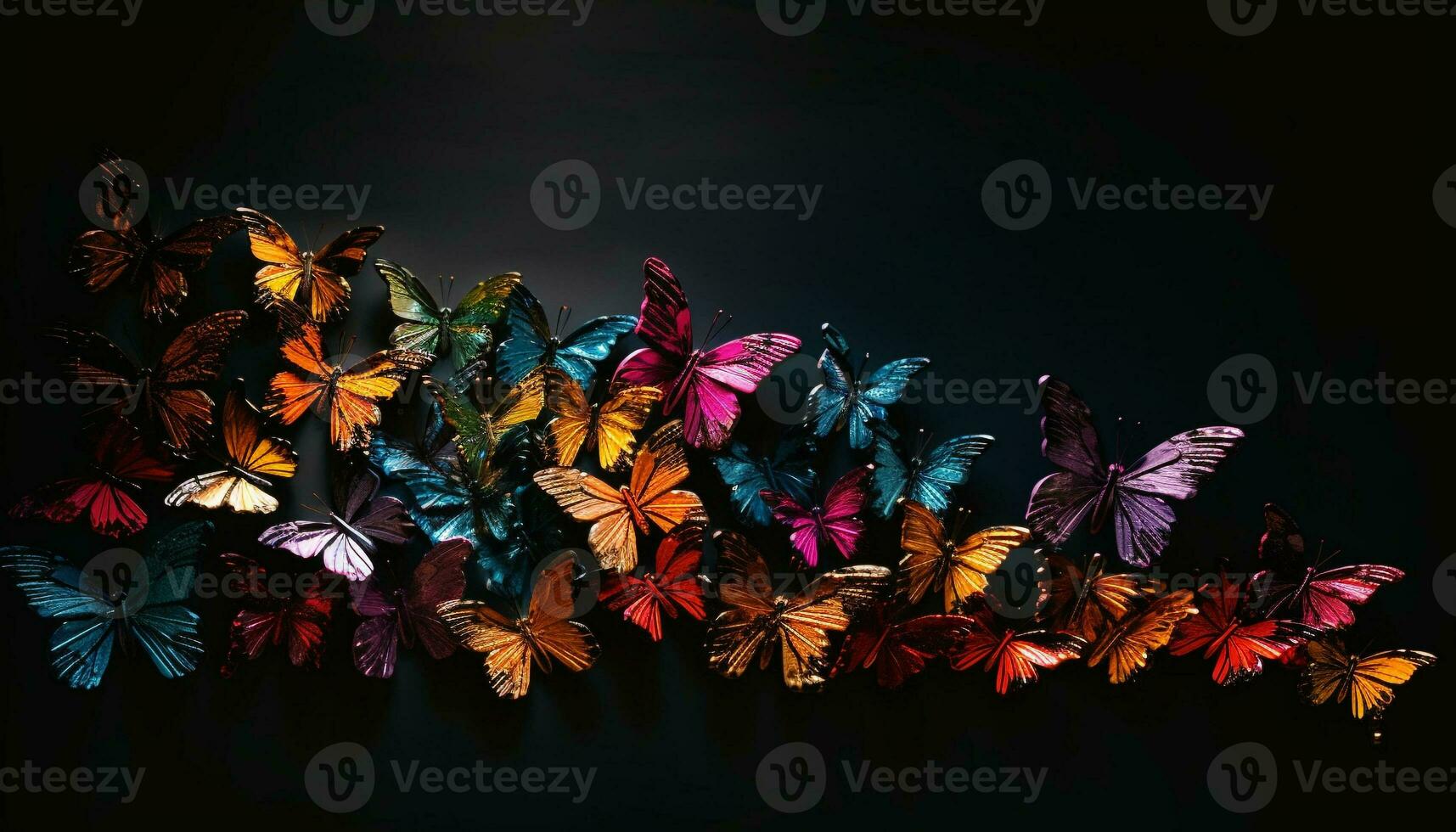 vivace farfalla volante nel natura bellezza generato di ai foto
