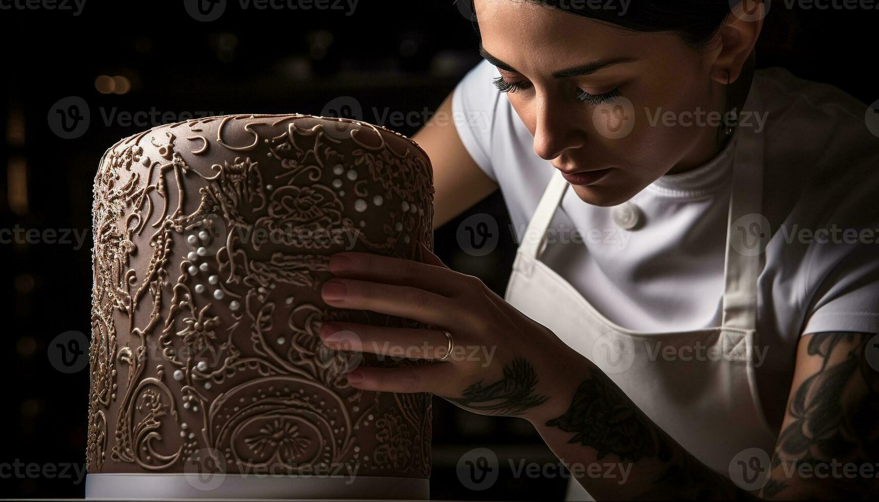craftsperson fabbricazione ceramica, Tenere terracotta con concentrazione generato di ai foto