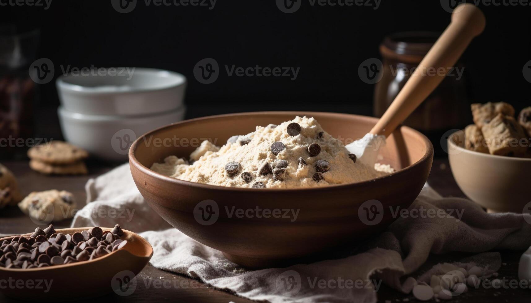 un' fatti in casa dolce su un' rustico tavolo generato di ai foto