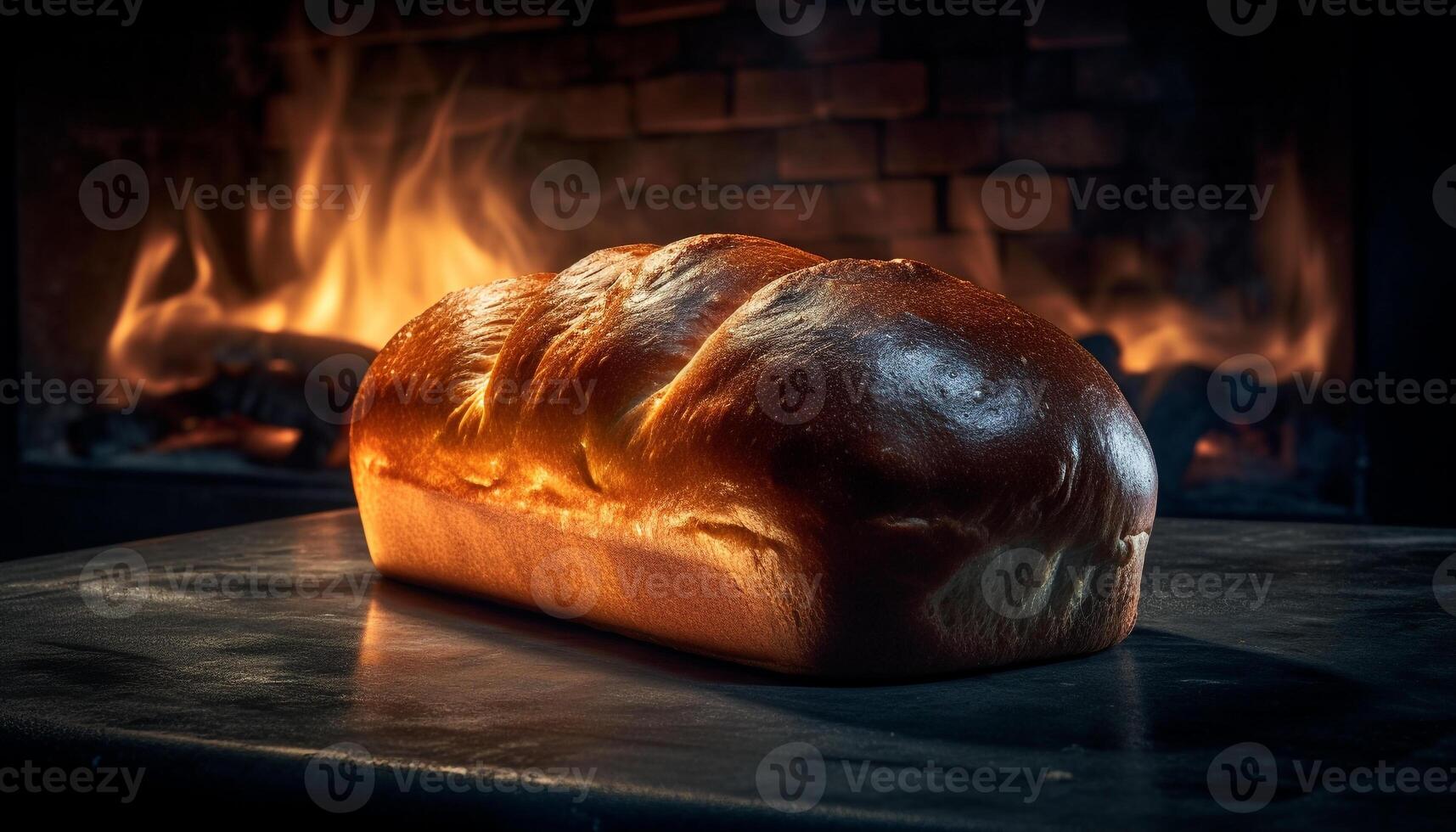 appena al forno pane, rustico e fatti in casa bontà generato di ai foto