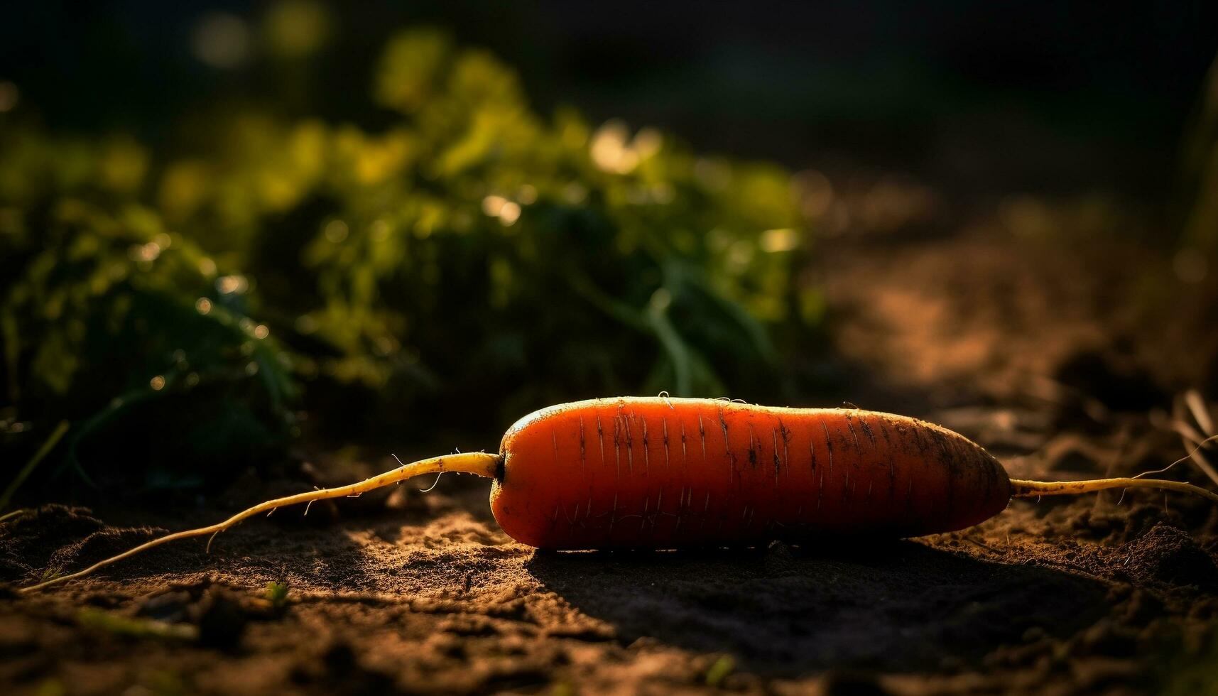 fresco biologico carote cresciuto nel casa verdura giardino generato di ai foto