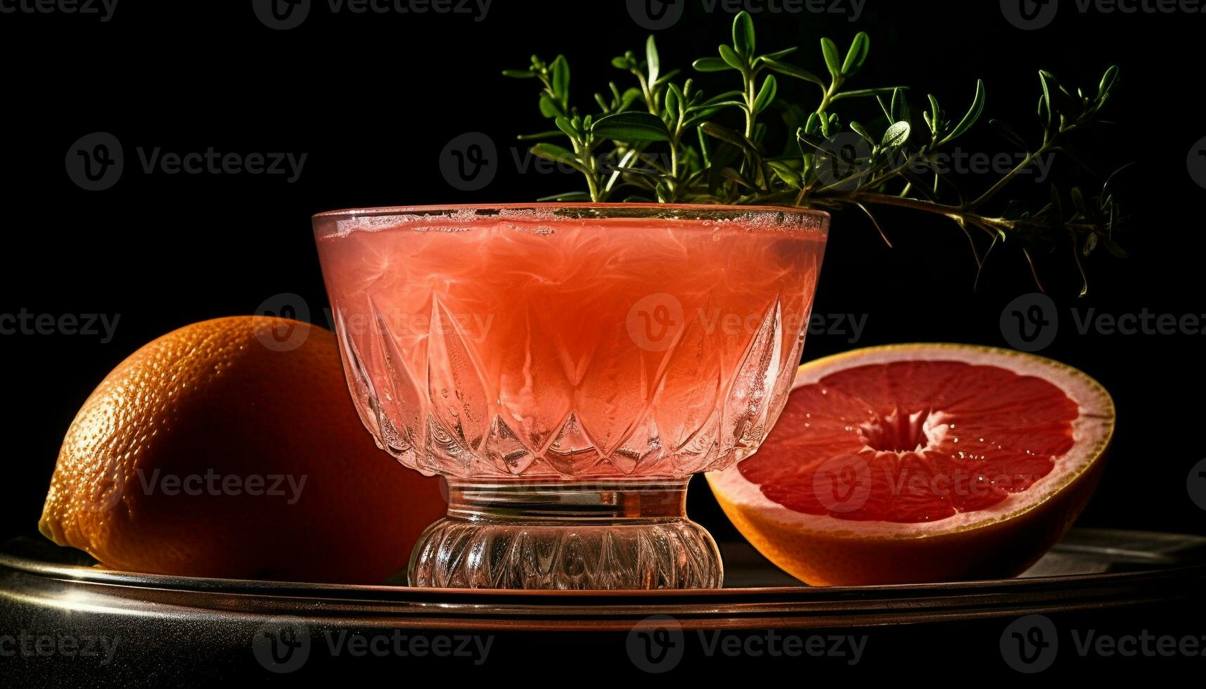 succoso agrume cocktail su di legno tavolo riflette natura generato di ai foto