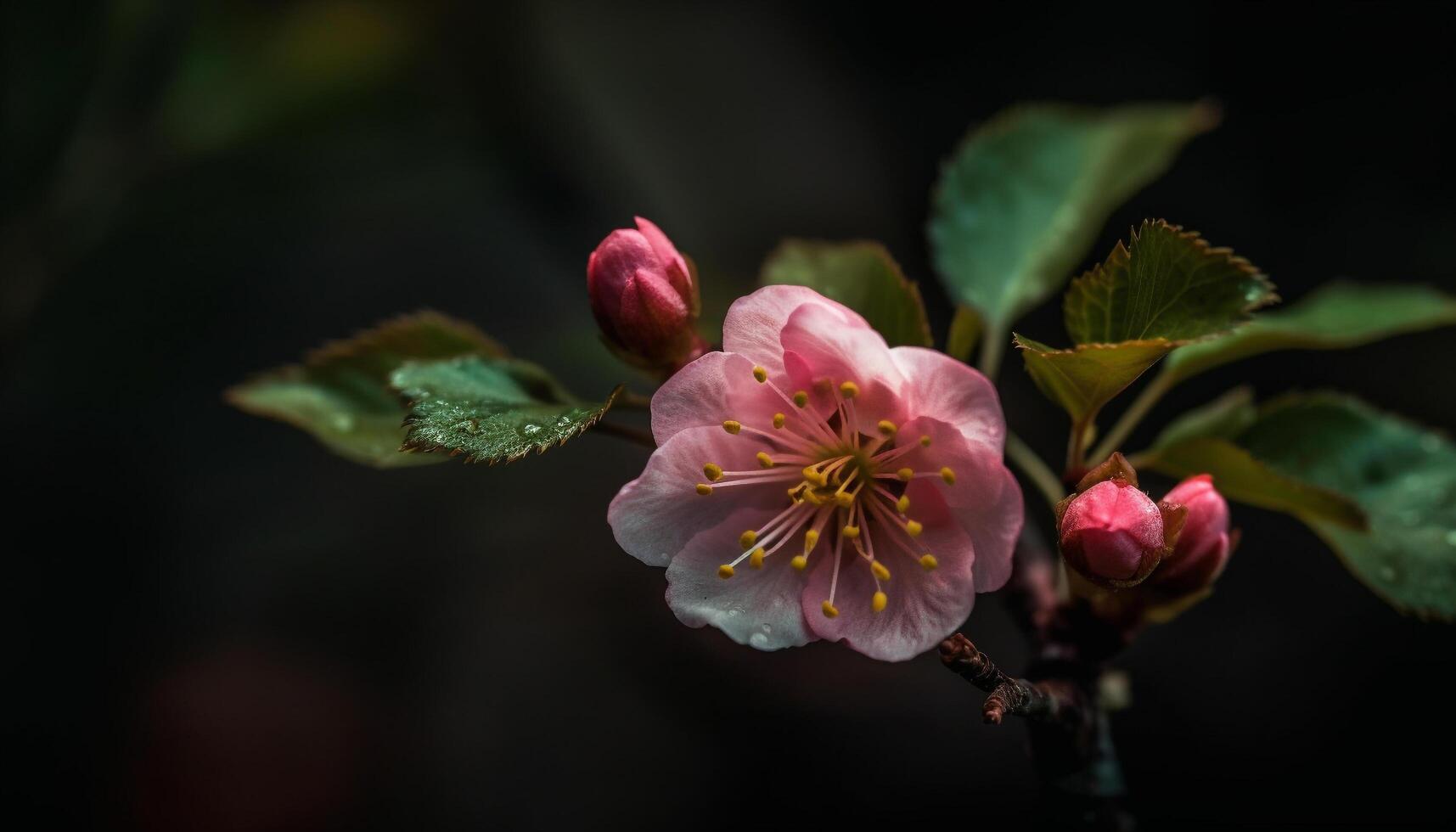 ciliegia fiore, rosa petali, nuovo vita, fragilità generato di ai foto