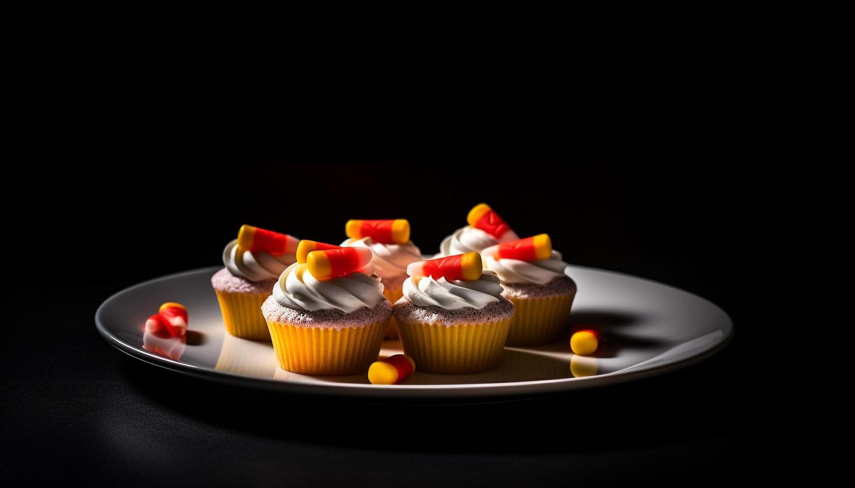 un' buongustaio Cupcake con cioccolato glassatura decorazione generato di ai foto