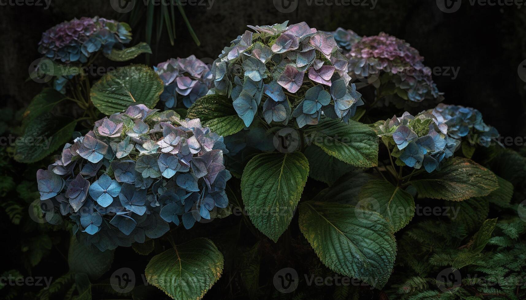 vivace ortensia fiorire nel natura formale giardino generato di ai foto