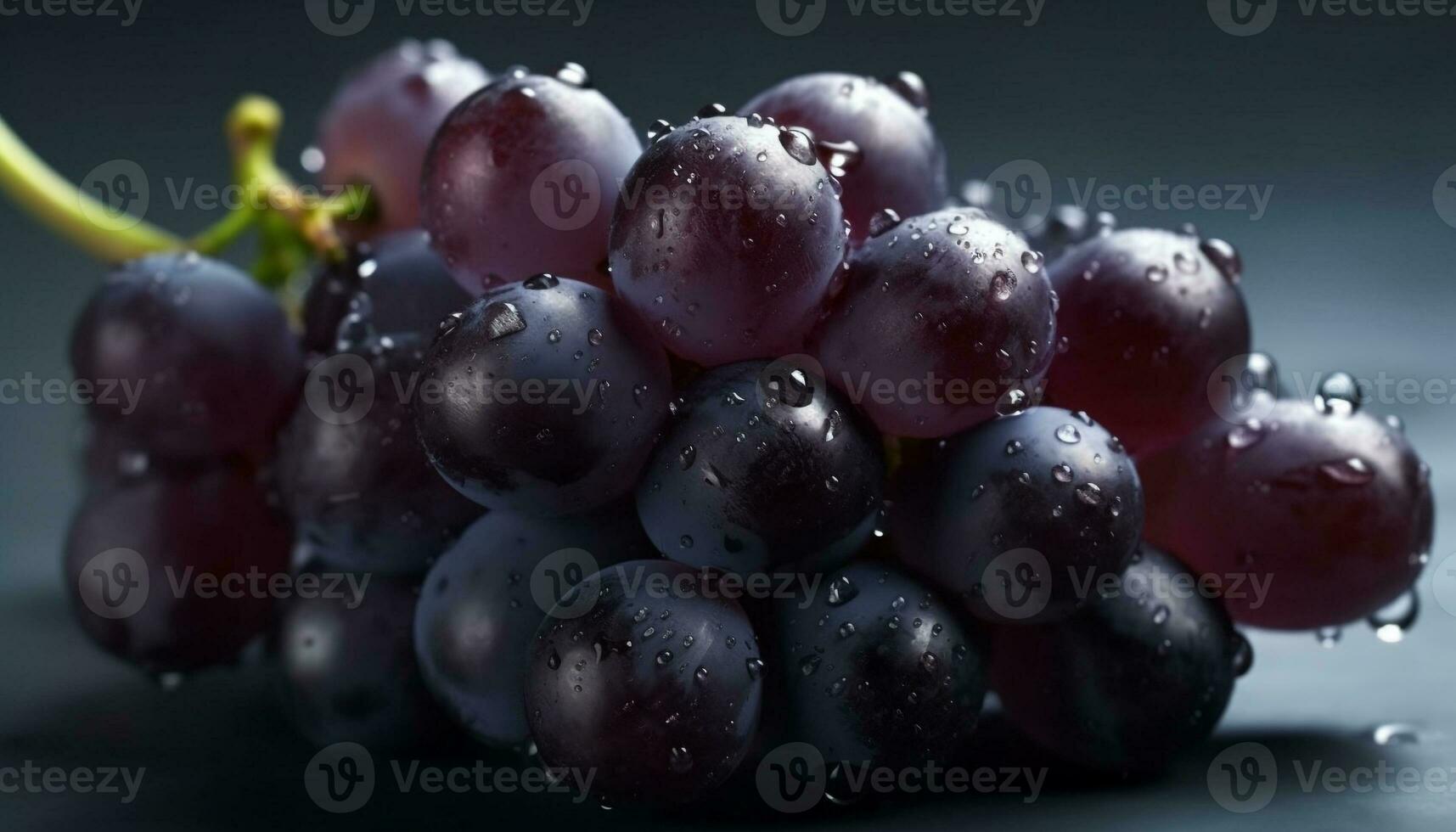 succoso uva grappolo, maturo e fresco, natura dolce merenda generato di ai foto