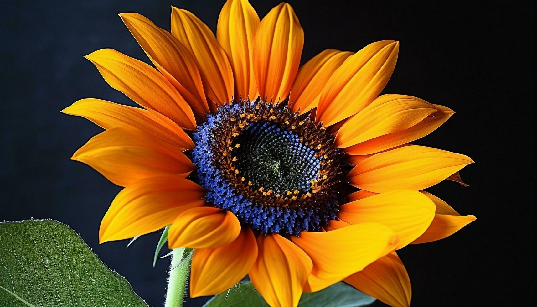 vivace girasole fiore, un' singolo fiore nel natura cerchio generato di ai foto