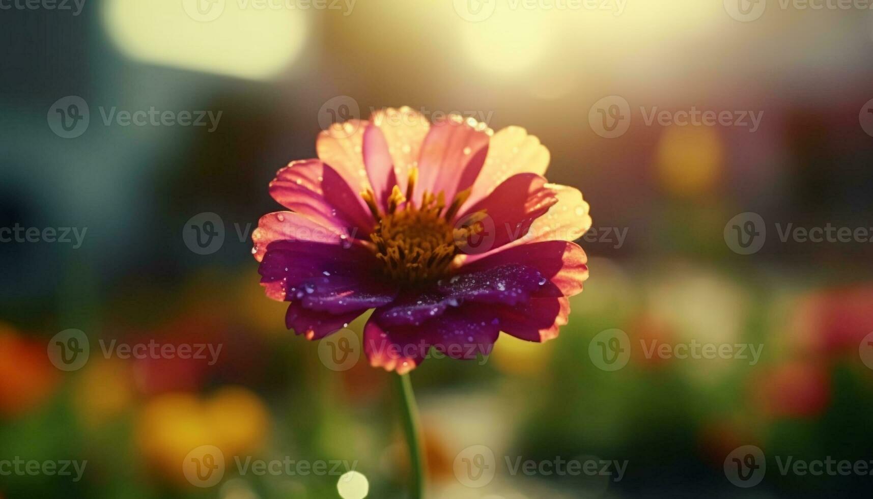 vivace Fiore di campo prato vetrine natura bellezza nel Multi colorato fiori generato di ai foto