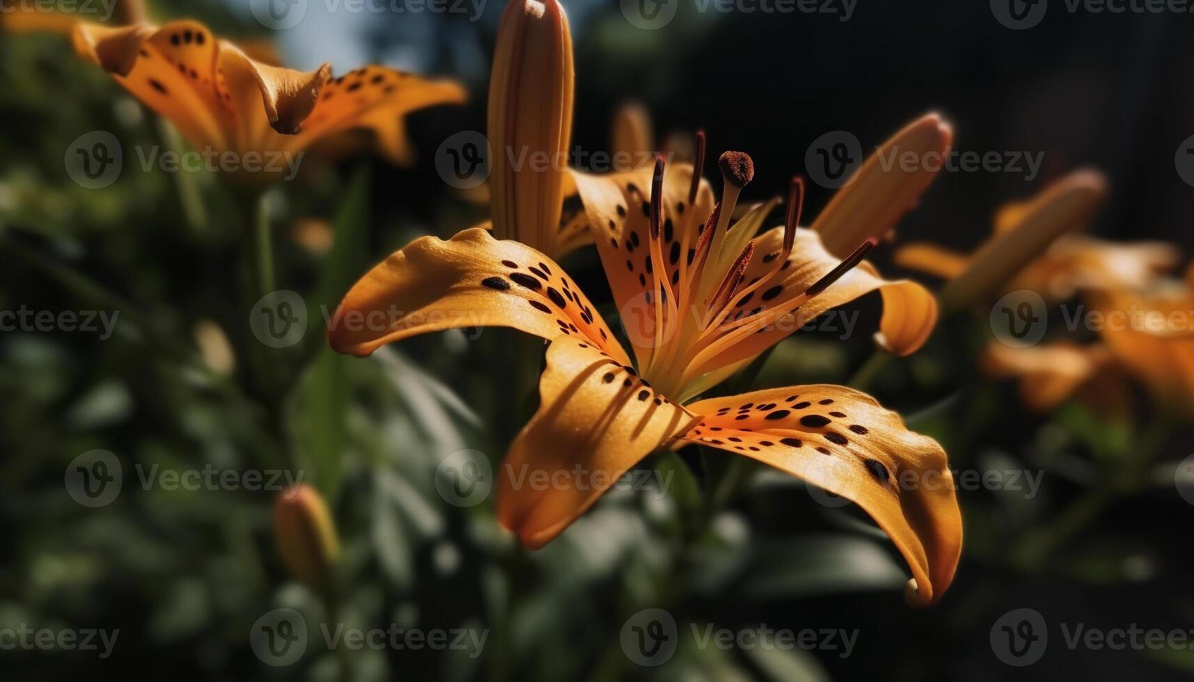 vivace mazzo di Multi colorato fiori nel un' formale giardino generato di ai foto