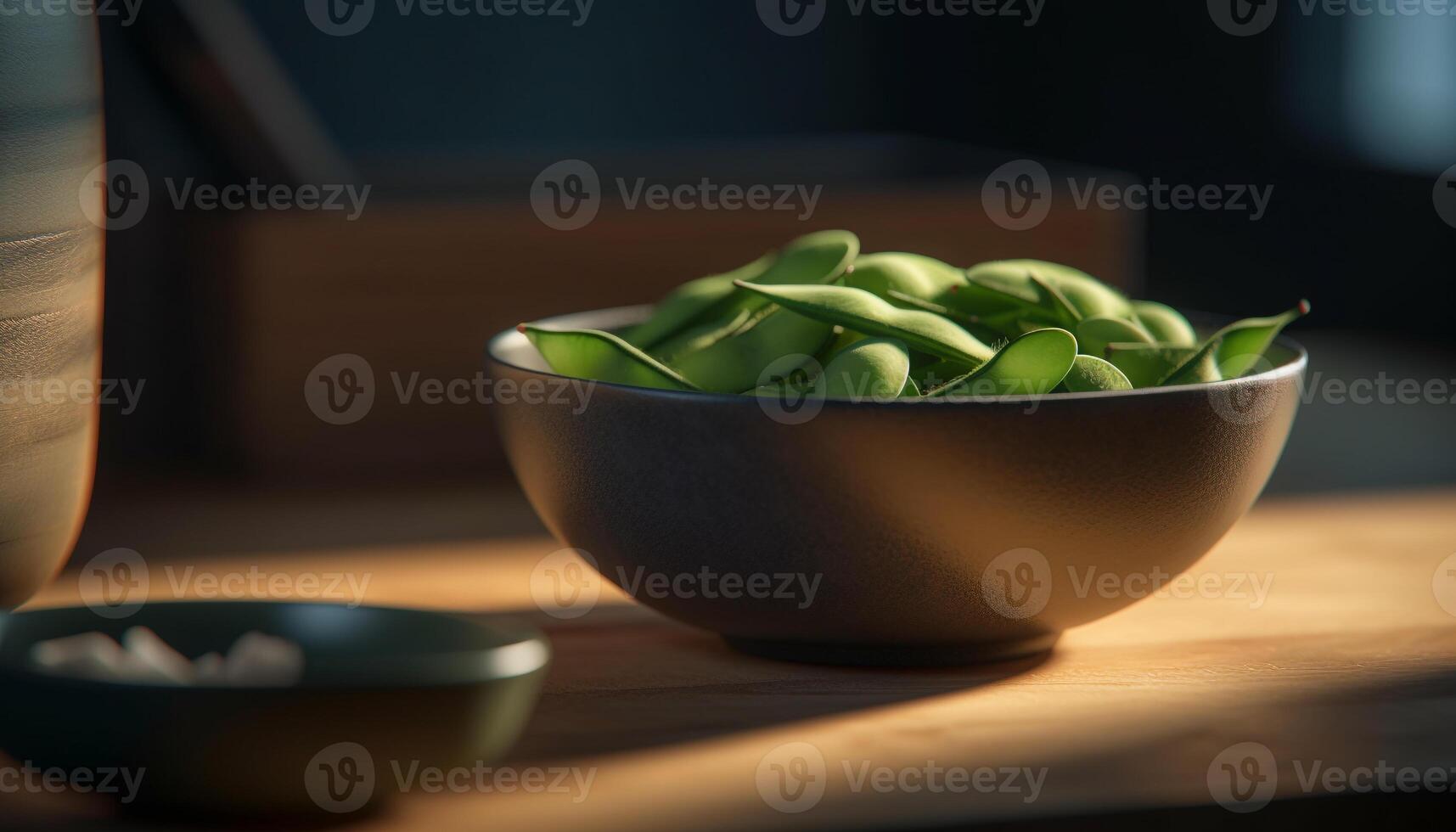 salutare vegetariano insalata su rustico di legno tavolo con biologico ingredienti generato di ai foto