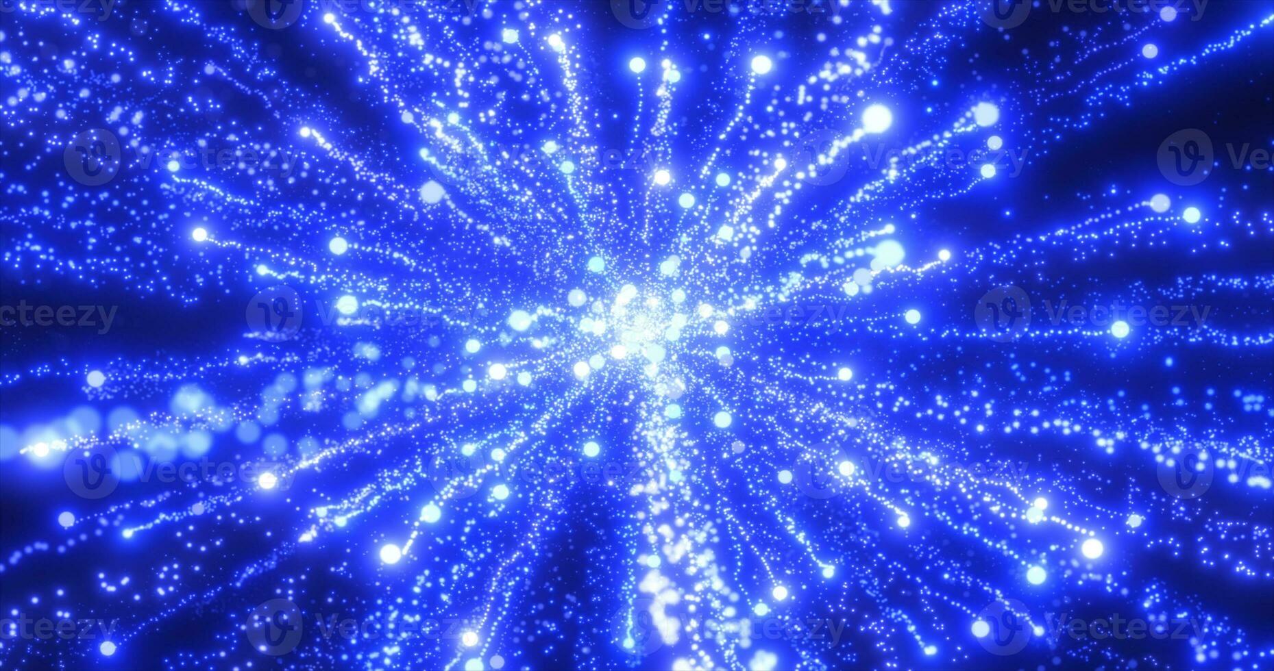 astratto blu energia fuochi d'artificio particella saluto magico luminosa raggiante futuristico hi-tech con sfocatura effetto e bokeh sfondo foto
