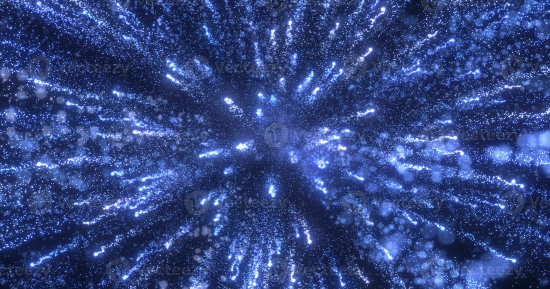 astratto blu energia fuochi d'artificio particella saluto magico luminosa raggiante futuristico hi-tech con sfocatura effetto e bokeh sfondo foto