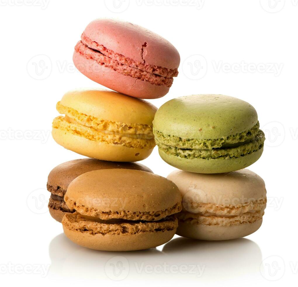 mucchio di dolce macarons foto