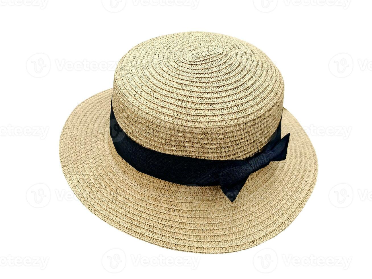 Vintage ▾ cannuccia cappello isolato su bianca sfondo foto