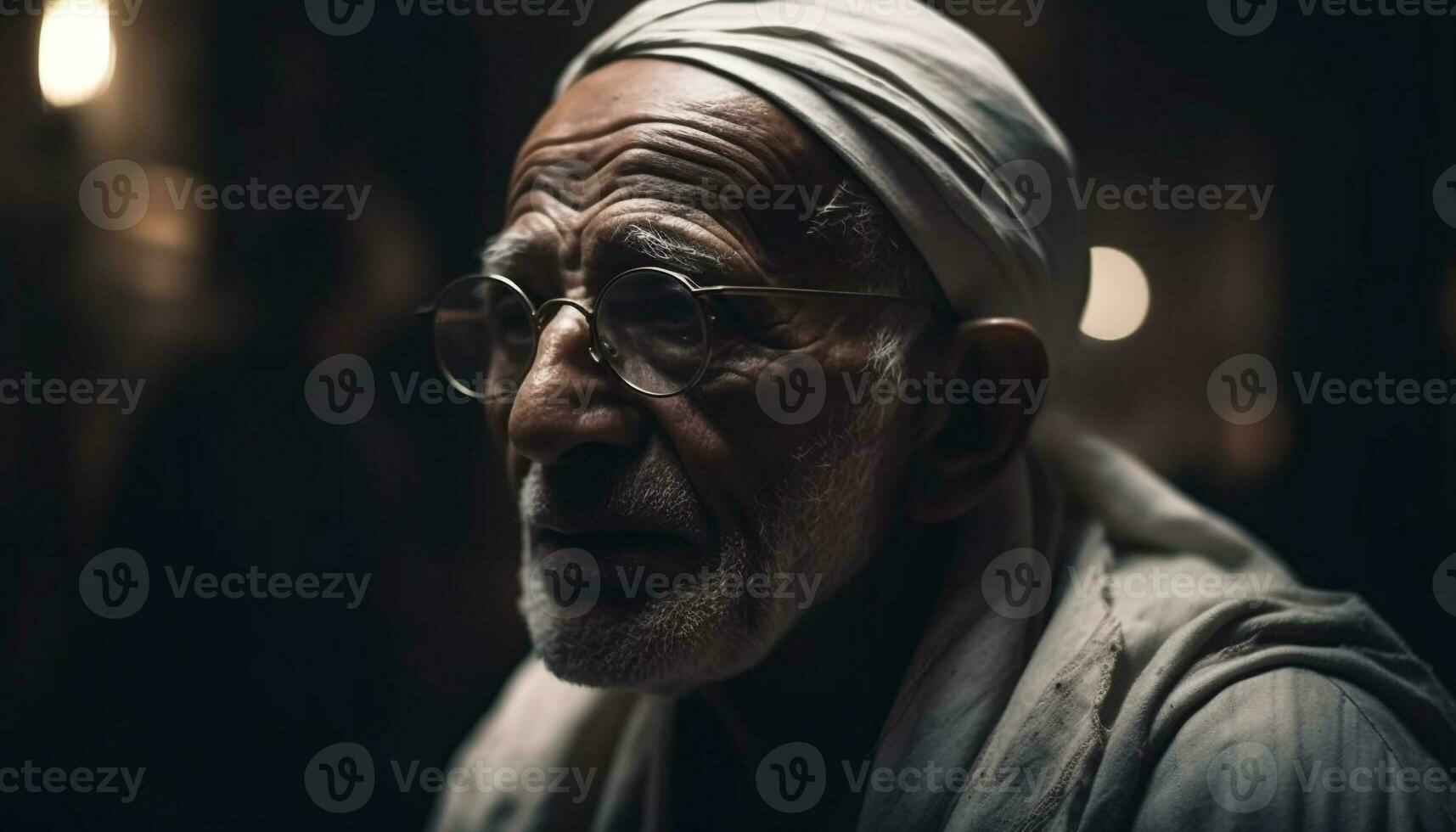 anziano uomini nel tradizionale capi di abbigliamento sorridente all'aperto generato di ai foto