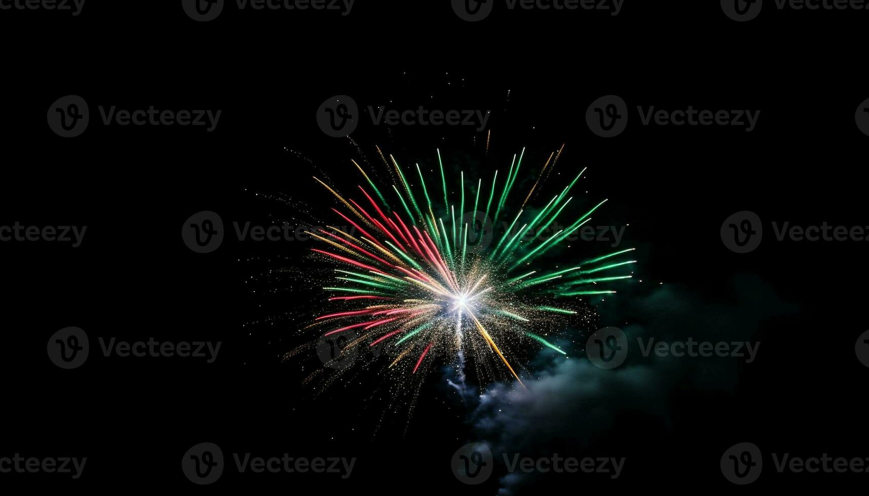 esplosivo fuoco d'artificio Schermo si accende gioia su il quarto di luglio notte generativo ai foto