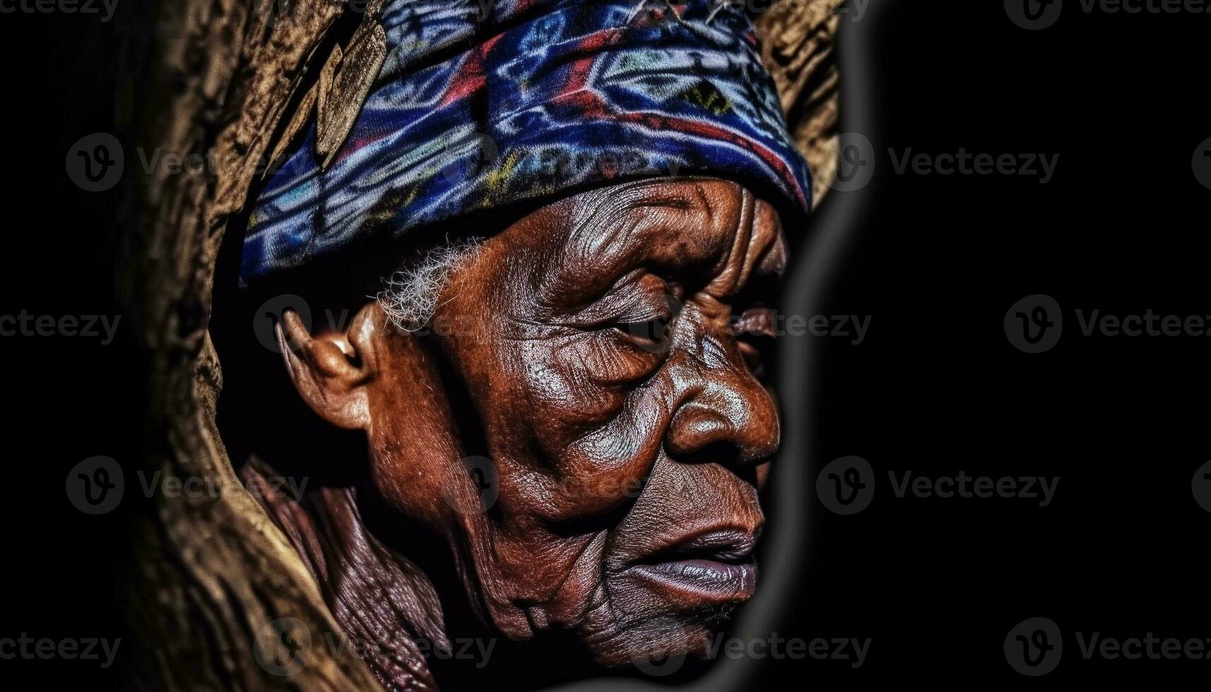 africano anziani incarnare indigeno cultura attraverso tradizionale capi di abbigliamento e spiritualità generato di ai foto