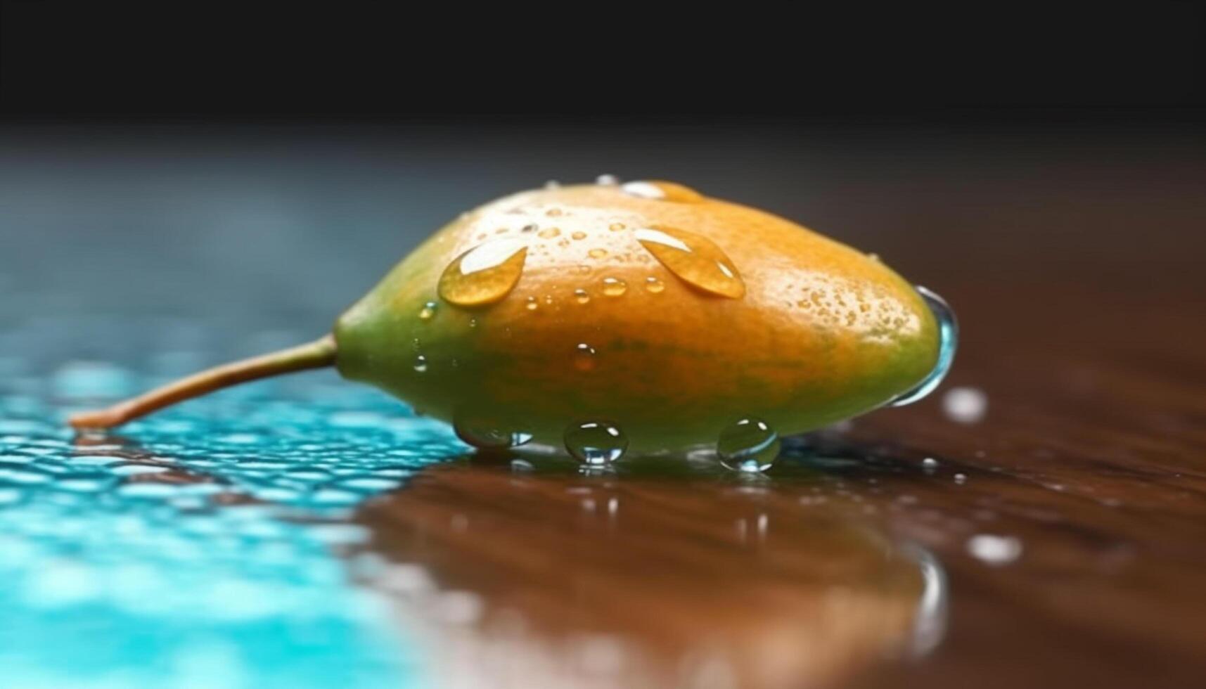 verde foglia riflette rugiada far cadere, natura bellezza nel vicino su generato di ai foto