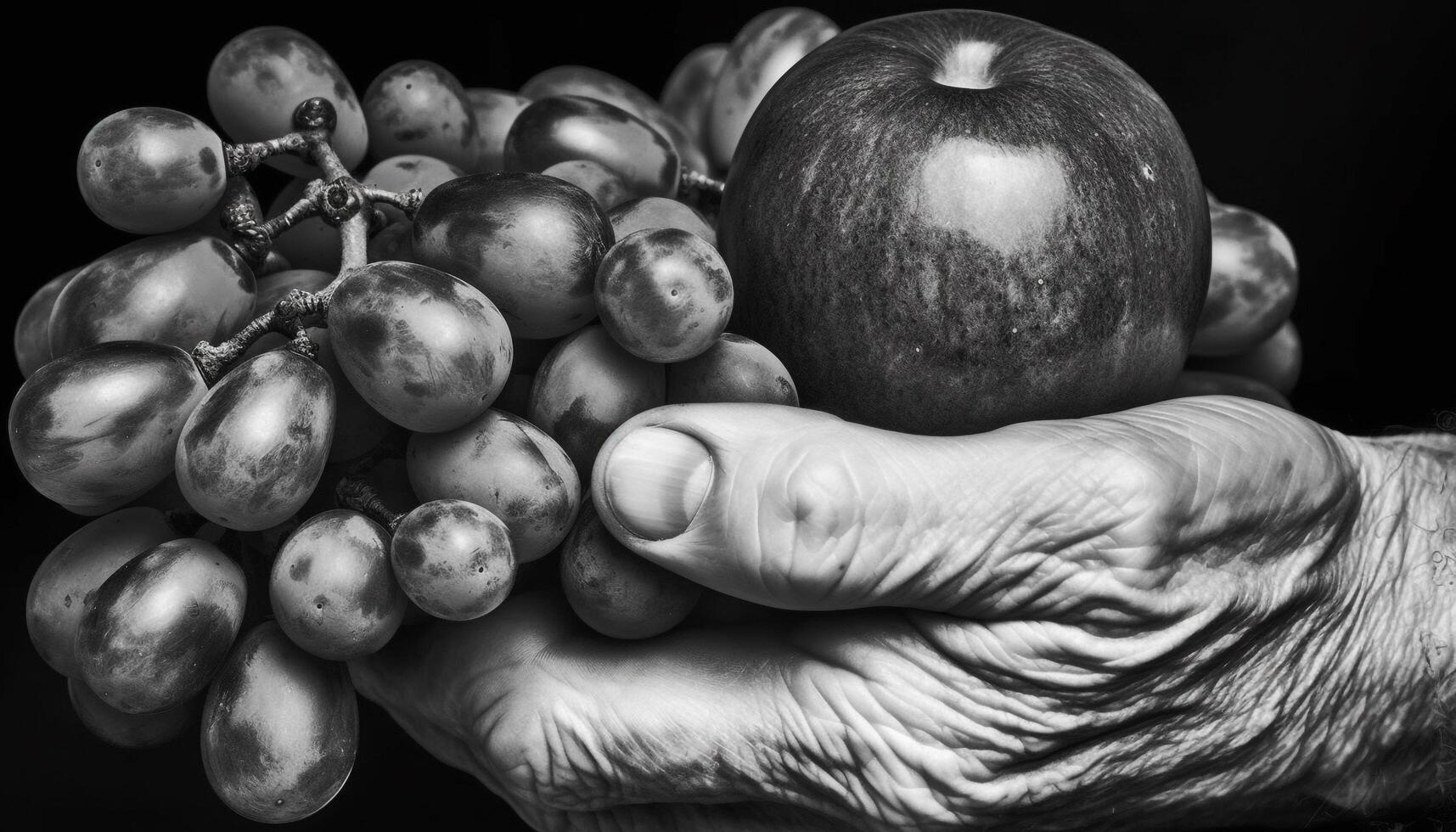 mano Tenere maturo mela, simbolo di salutare mangiare e natura generato di ai foto