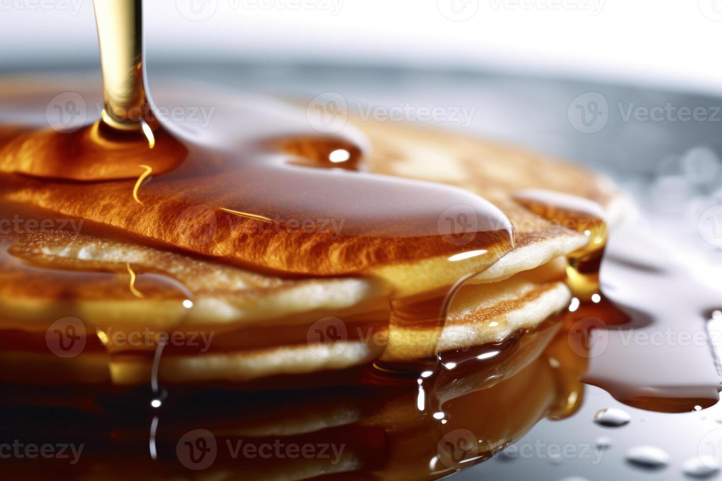 azione foto di pancake con Mela sciroppo cibo fotografia generativo ai
