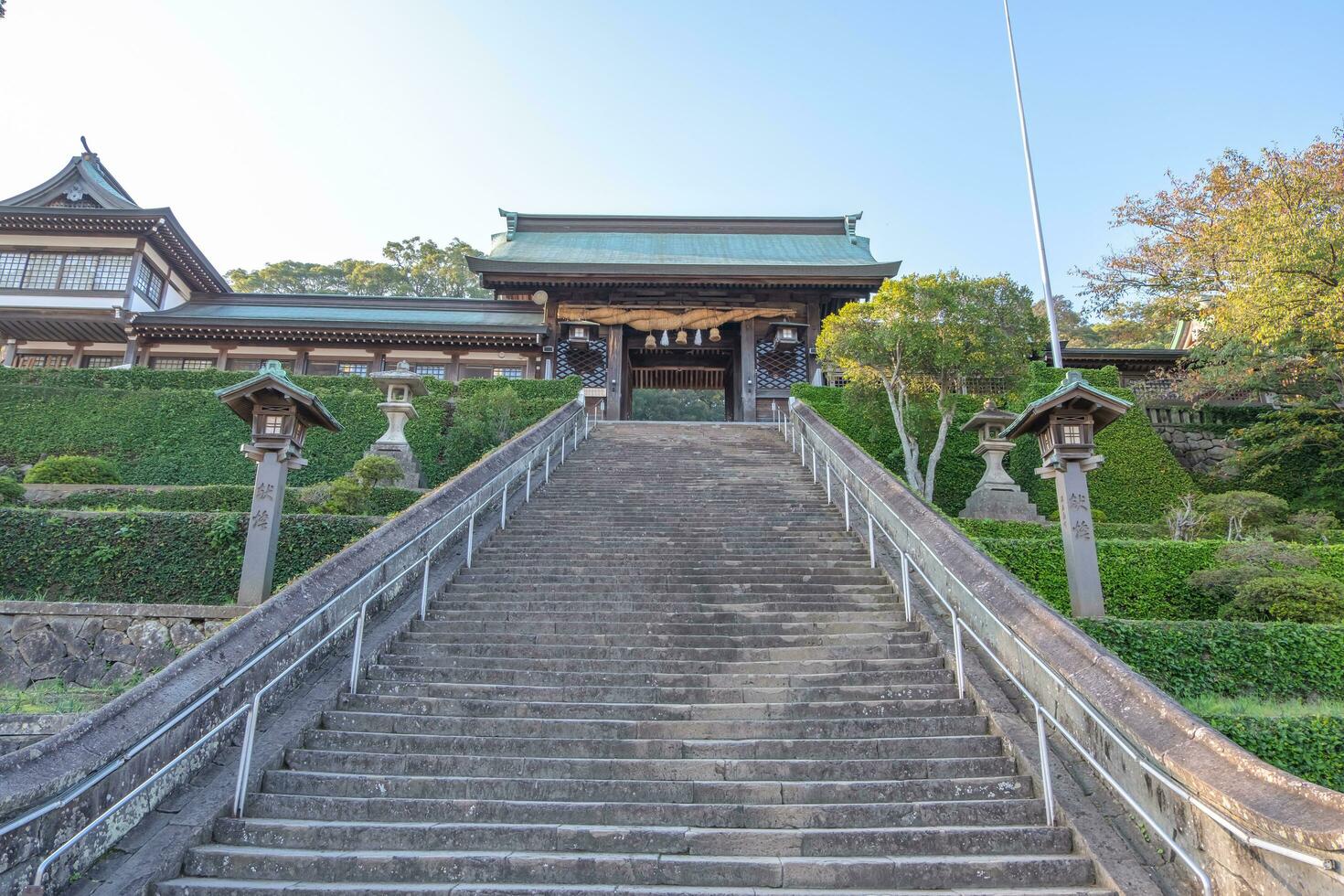 Nagasaki, Kyushu, Giappone - ottobre 24, 2018 suwa-jinja, shinto santuario, giapponese tempio nel Nagasaki città foto