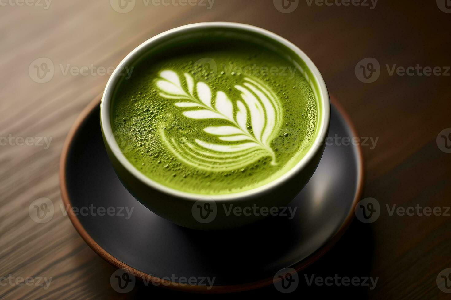 tazza caldo matcha piatto posare profesional pubblicità cibo fotografia ai generato foto